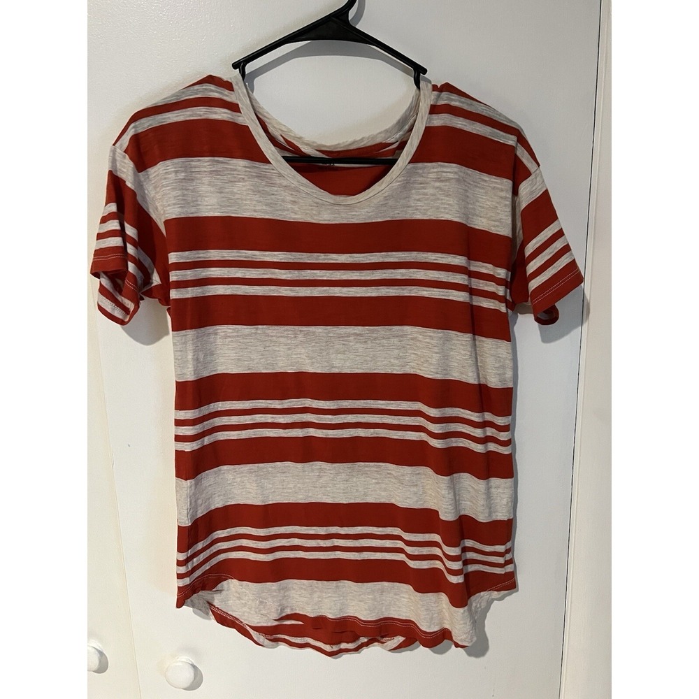 Madewell Striped Tshirt Women's XS Red Cream Short Sleeve Top